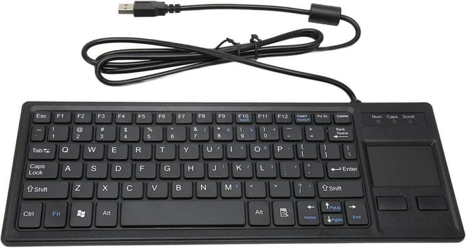 Bedraad Compact Mini Toetsenbord met Geïntegreerde Touchpad en USB Hub