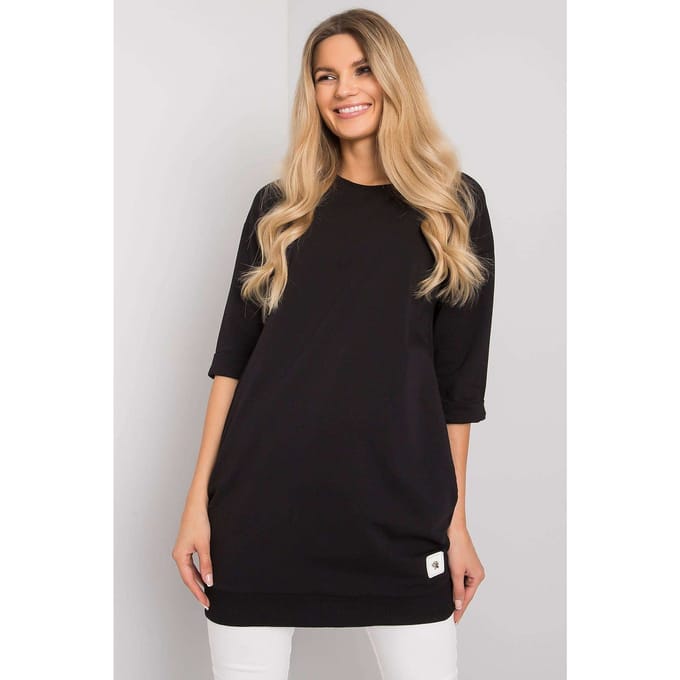 Relaxed Sweatshift Dress - Schwarz / S/M