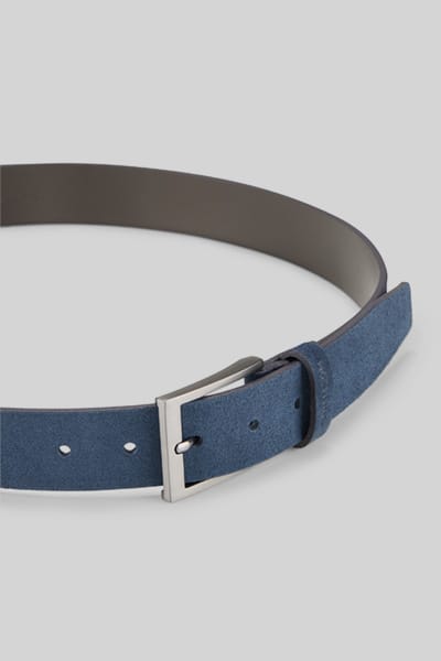 strellson riem Leather Belt 3,5 W100 Navy donkerblauw
