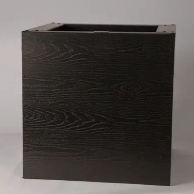 GLM Plantenbak Houtlook met bodem Zwart 100x100x40cm