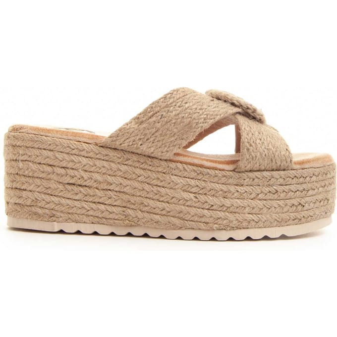 Sandale Compensée Confortable Pour Femme.  Montevita  Cusand  83408 41 beige