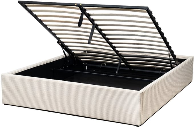 CALICOSY - Opbergbed 160x200 cm bekleed met beige fluweel - ROMY