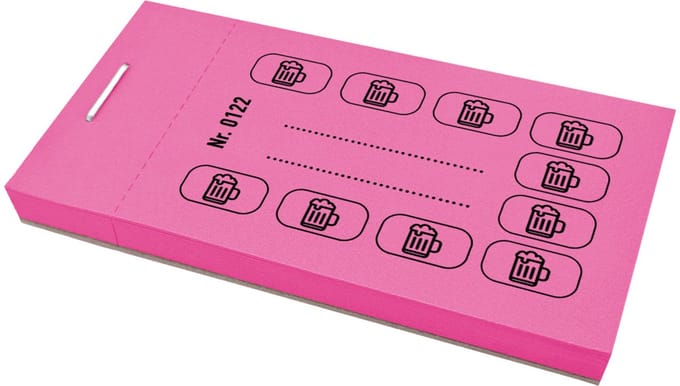 CombiCraft Consumptiekaarten biericoon fuchsia - per 5 boekjes van 50 kaarten
