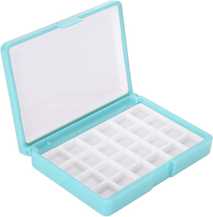 Lege Aquareldoos - Verfopslag - Kunst Maken - 24 Raster Plastic - 12x8x2 cm - Wit