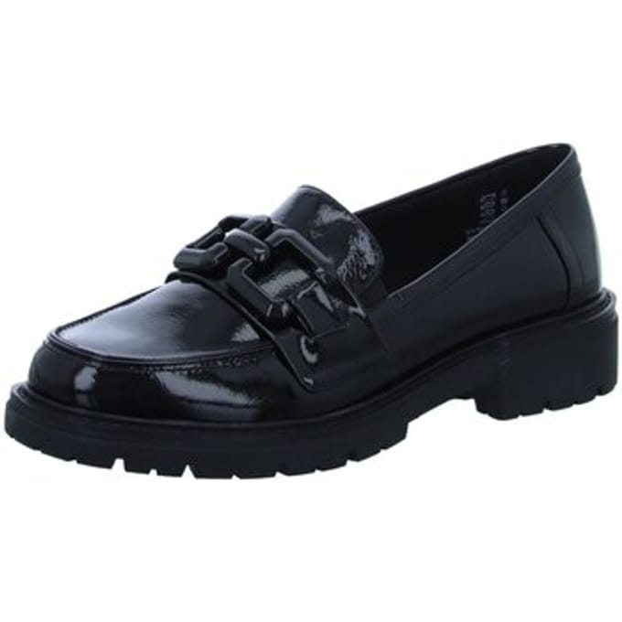 Softline dames lak loafers zwart - Maat 37 - Uitneembare zool