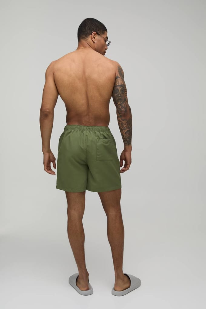 Mid Length BM Autograph Swim Short | Khaki | Size Medium