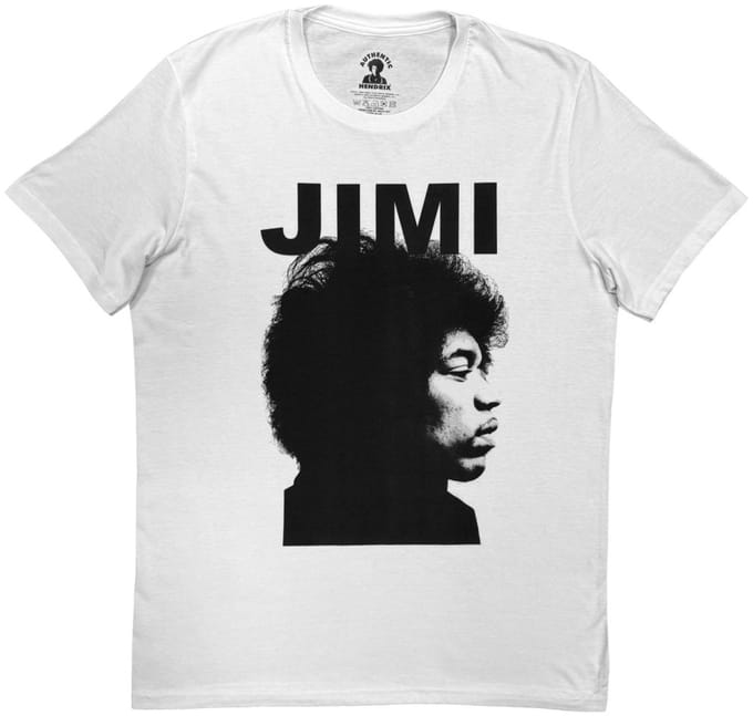 Jimi Hendrix - Side Shot Heren Tshirt - M - Wit