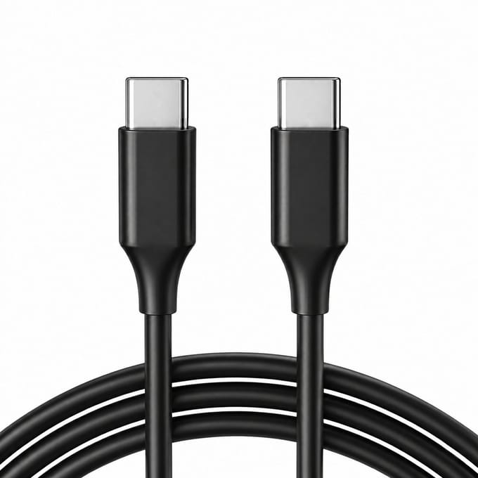 Qost - USB C Kabel - USB-C naar USB-C - 3A60W - Snellader - Oplader - Oplaadkabel - Zwart - 1 Meter