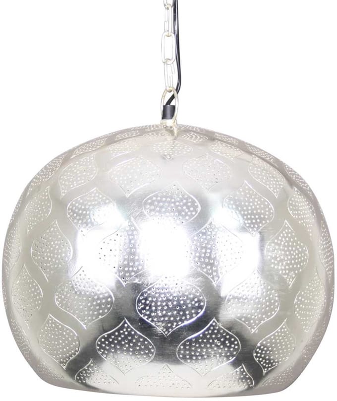 Safaary - Oosterse Hanglamp Houda Zilver Ø 35 x 33cm