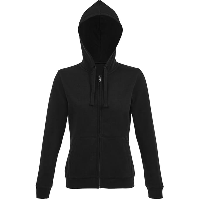 SOLS Dames/Dames Spike Full Zip Hoodie (Zwart)