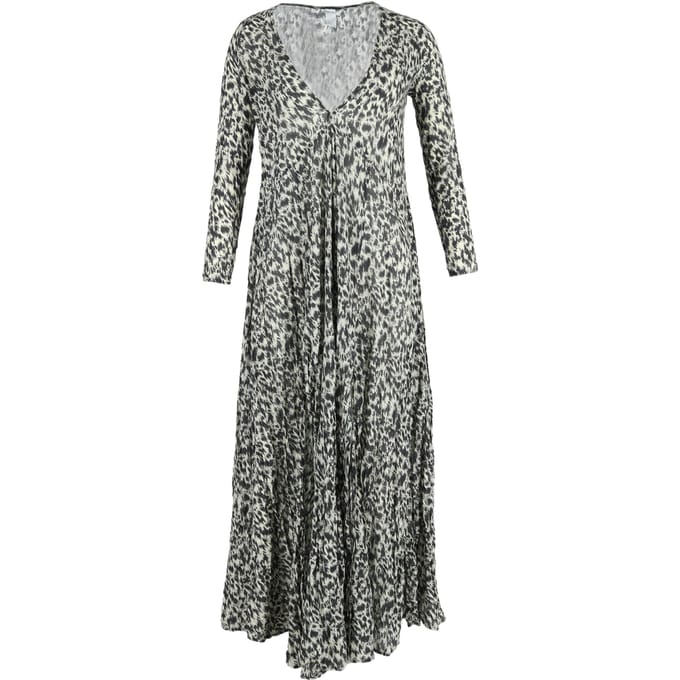 Zimmermann maxi-jurk met print in zwart-witte zijde