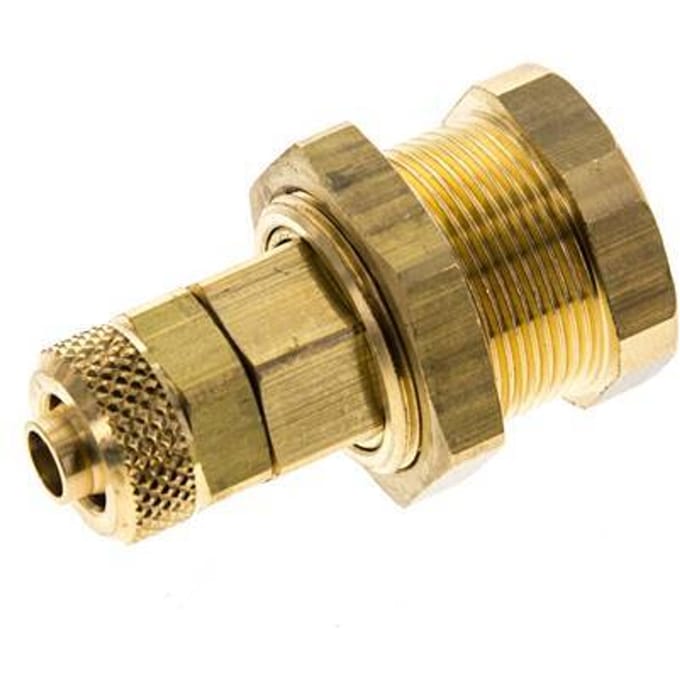 Messing DN 5 Luchtkoppeling Snelkoppeling 6x8 mm Push-On Schotkoppeling Pull-Off - CLS5-NB-B-Q-P-6