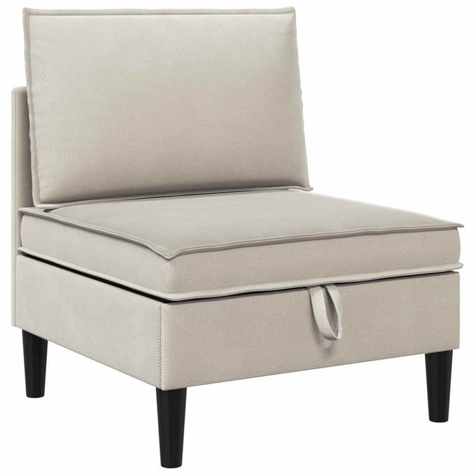 vidaXL - Midden - Sofa - met - Opbergruimte - Havermout - Fluweel