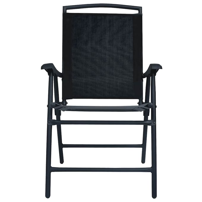 vidaXL - Opklapbare - stoelen, - 2 - stuks, - textiel - zwart