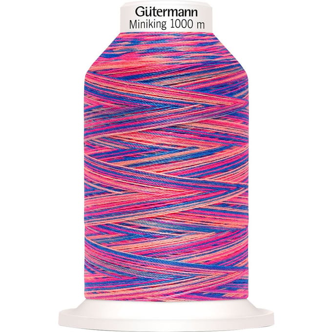 Gütermann Naaigaren Miniking Multicolor, No. 120 - 9814 Roze-Blauw