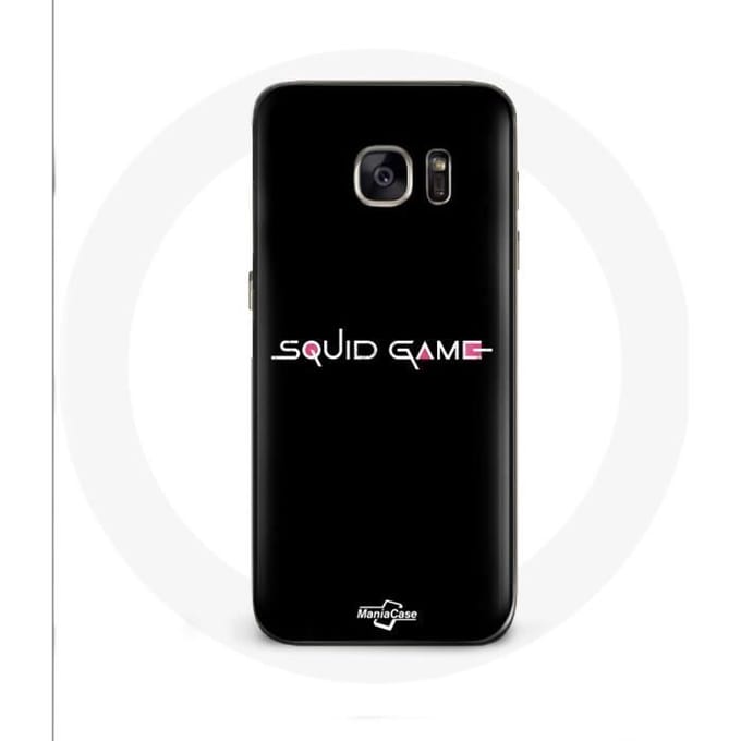 Coque - Samsung - Galaxy S7 Edge - Souple - Noir - Squid Game logo noir