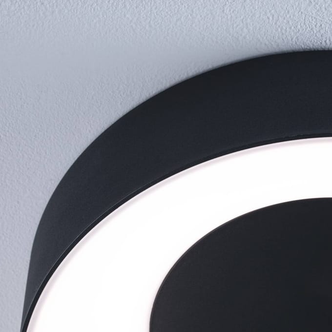 LED-plafondlamp Casca IP44 White Switch 1500lm 230V 16W Zwart mat