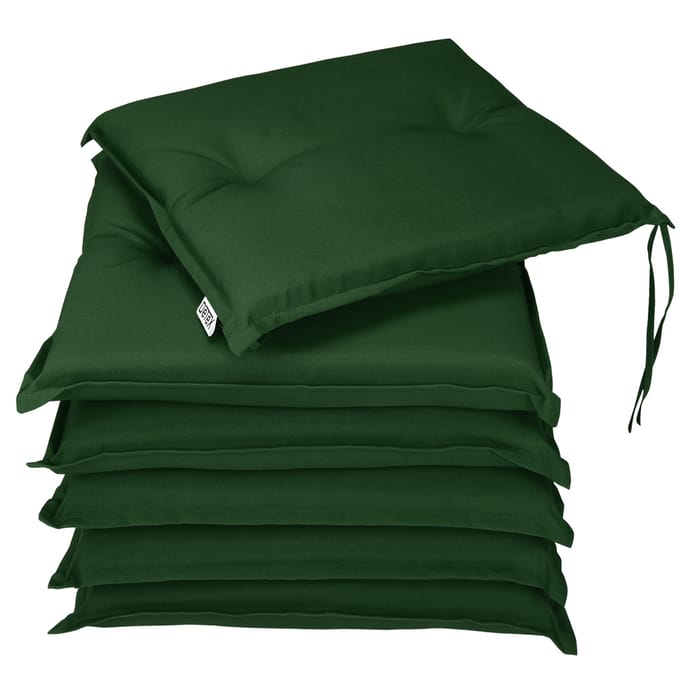Detex Stoelkussens 6 stuks - Buiten Waterafstotend 43x39x5cm - Groen