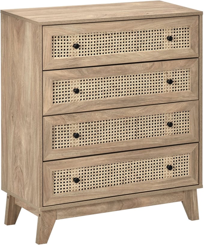 HOMCOM Ladekast - Spaanplaat - 80x35x95cm - Natuurlijk hout