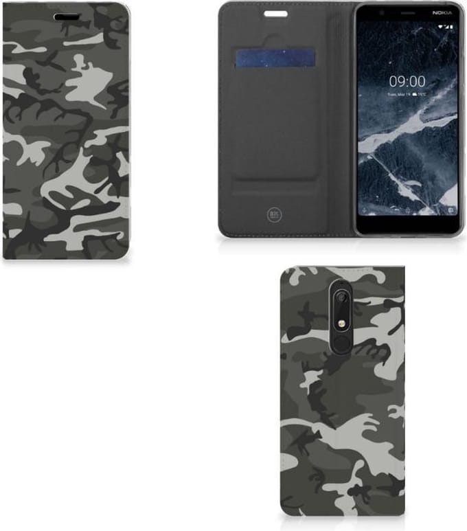 Nokia 5.1 (2018) Hoesje met Magneet Army Light