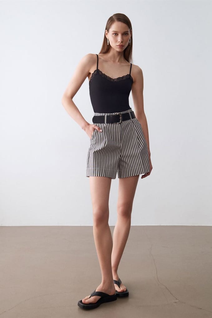 Slim Fit Mouwloze V-hals Cami Blouse