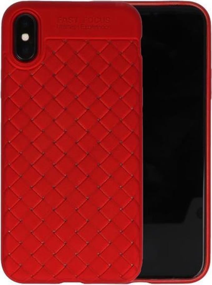 Rood Geweven TPU case hoesje voor Apple iPhone X