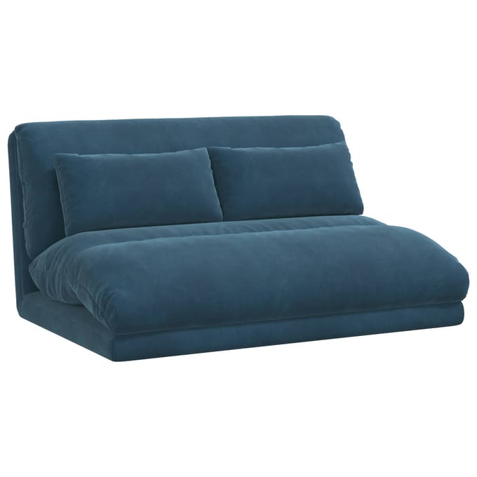 vidaXL - Verstelbare - vloostoel - Blauw - Fluweel