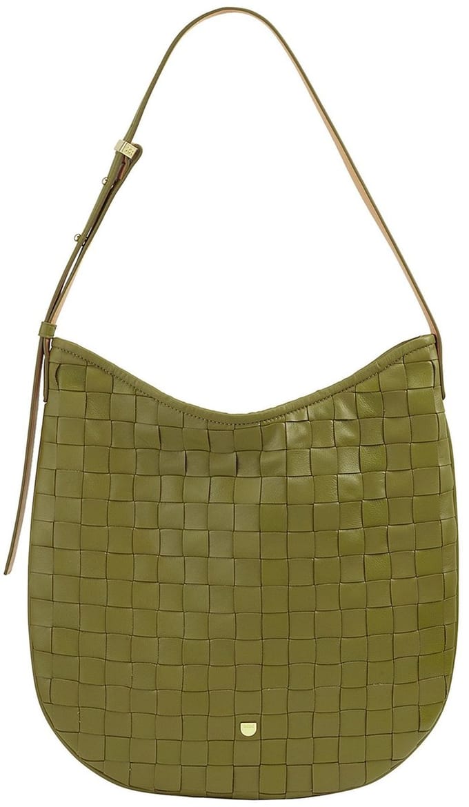 DuDu Sylvie Schoudertas Leer 36.5 cm - Dames - olive