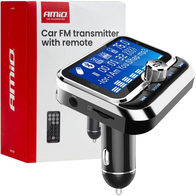 Car FM Transmitter with Remote 2×USB-A 12V 24V – Bluetooth, Hands-Free Bellen en Multifunctioneel