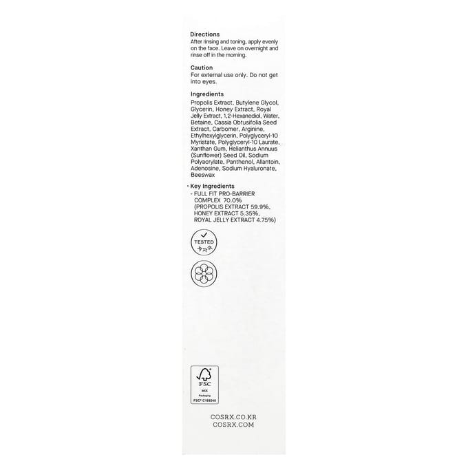 COSRX Full Fit Propolis Honing Nachtmasker 60ml AUTHENTIEKE WINKEL gray