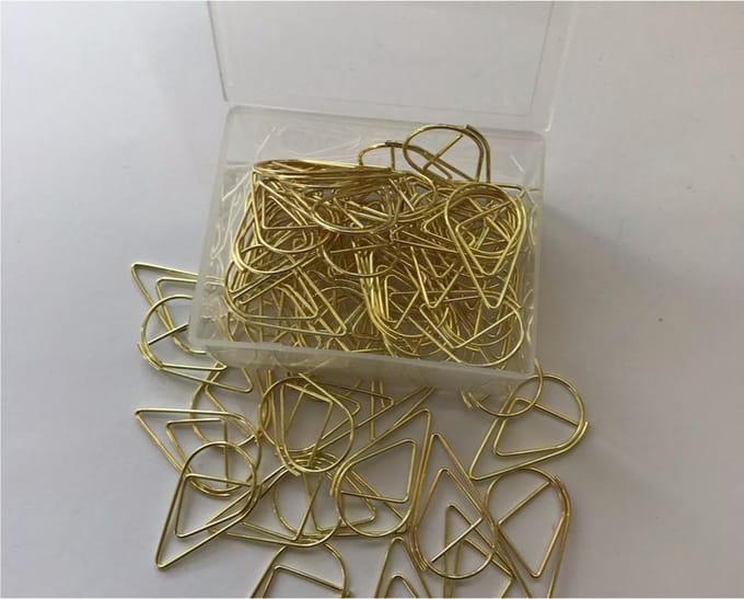 ProductGoods - Paperclips Druppel Goudkleurig - 2,5 cm - 50 stuks