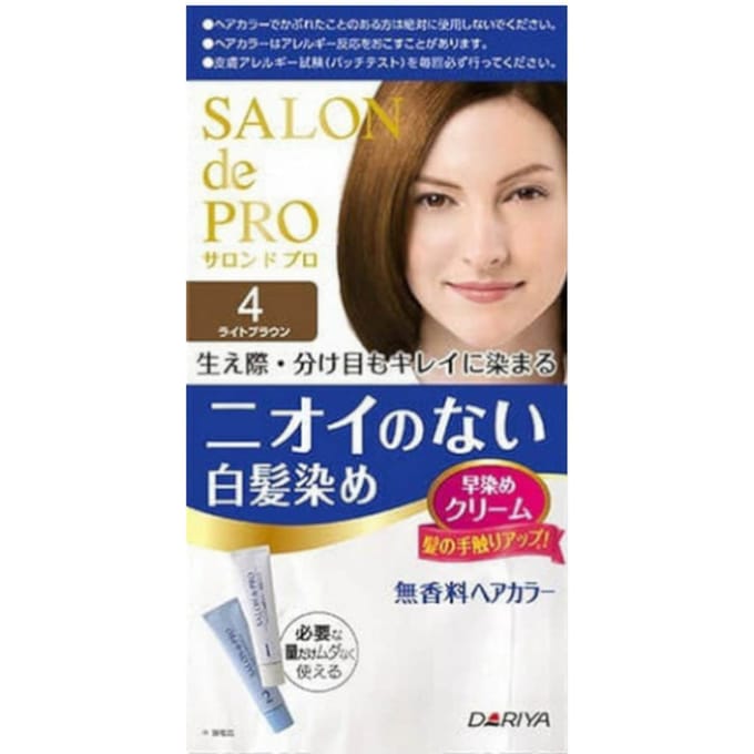 DARIYA - Salon De Pro Unscented Gray Hair Quick Color Cream 4 Light Brown