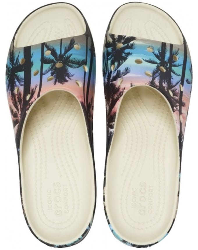 Crocs Classic Platform Retro Resort Slippers Bone/ Multi Maat 41/42 US 10