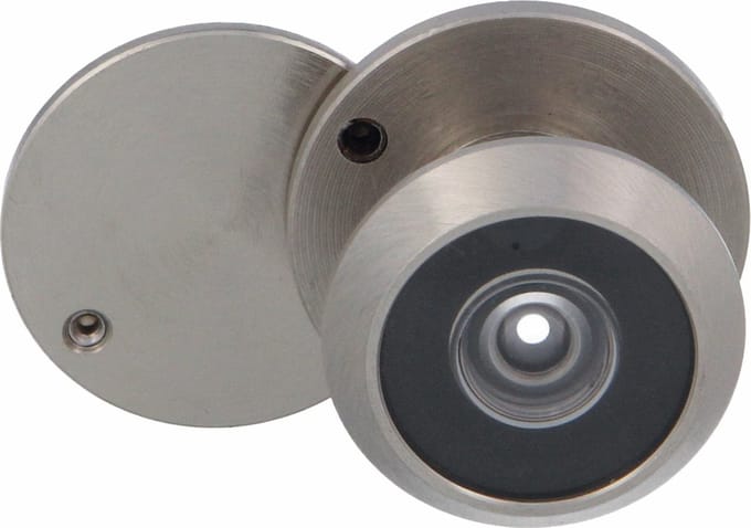 AMIG Deurspion - messing - mat zilver - 160° zicht - voor deuren 15-25 mm
