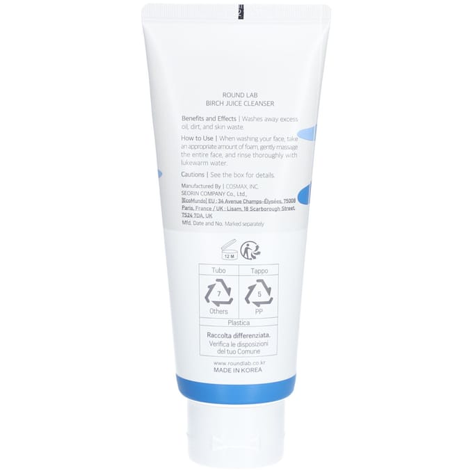 ROUND LAB Berkensap vochtinbrengende reiniger 150 ml white
