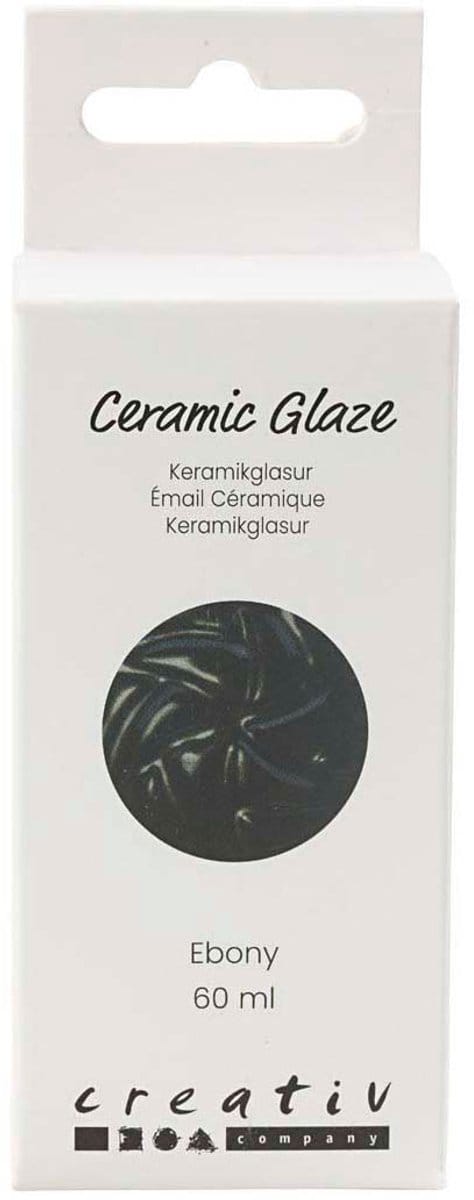 Creativ Company keramiek glazuur Ebony zwart 60ml professioneel.