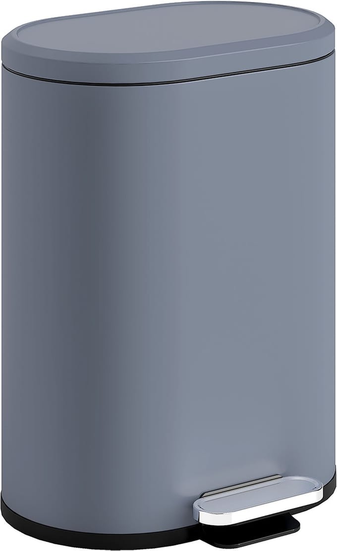 HOMCOM Prullenbak - Metaal - 24,5x21,5x29,5cm - Grijs