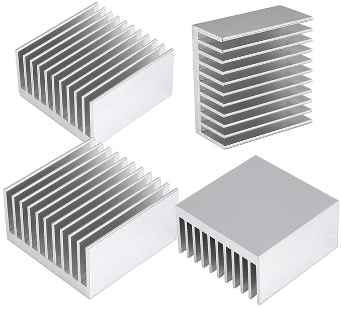 Koellichaam - Koelblok - Component Koelen - Compact Ontwerp - 40x40x20mm - Aluminiumkleur