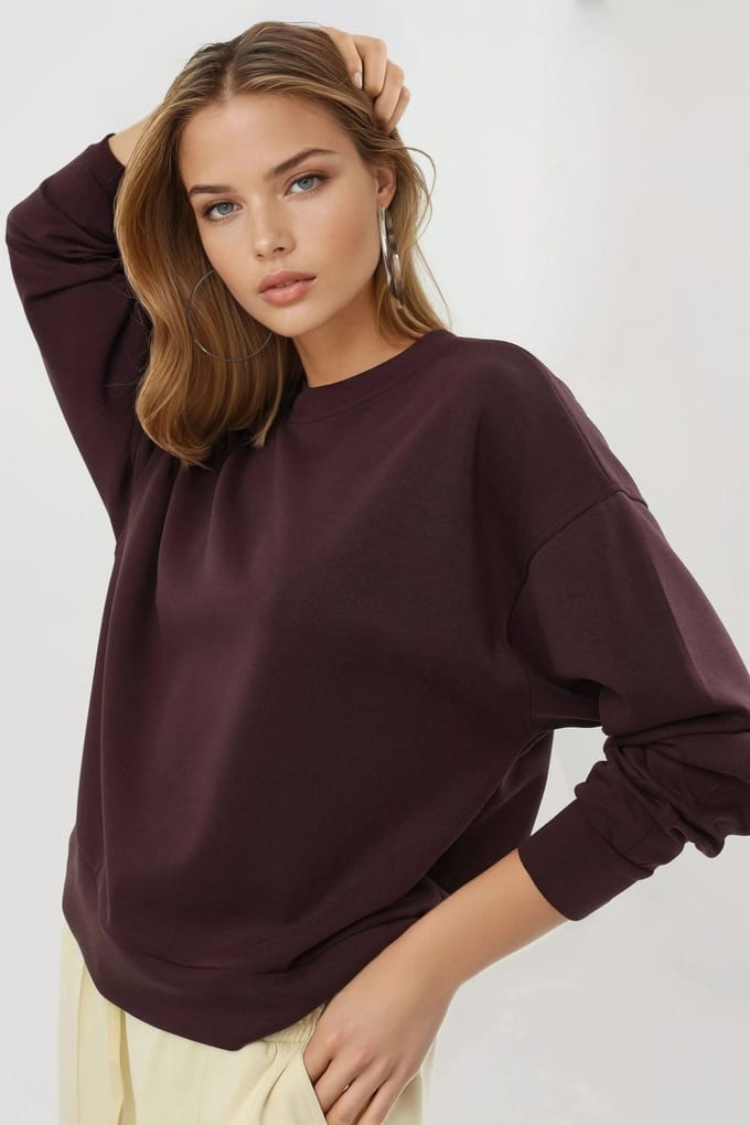 Relaxed Fit Crew Neck Modal Sweater