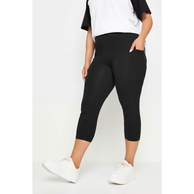 Yours Cropped Legging Met Zakken In Zwart Size 48