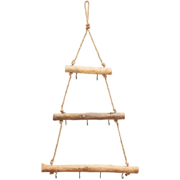 Hangende drijfhout ladder, met haken