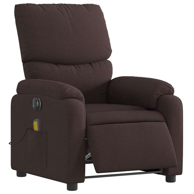 vidaXL - Massagestoel - elektrisch - verstelbaar - stof - donkerbruin