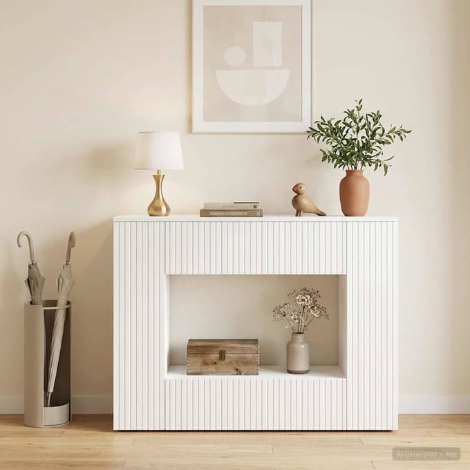 vidaXL - Wandtafel - Hoogglans - Wit - 101 - x - 29 - x - 74 - cm - Geconstrueerd - hout