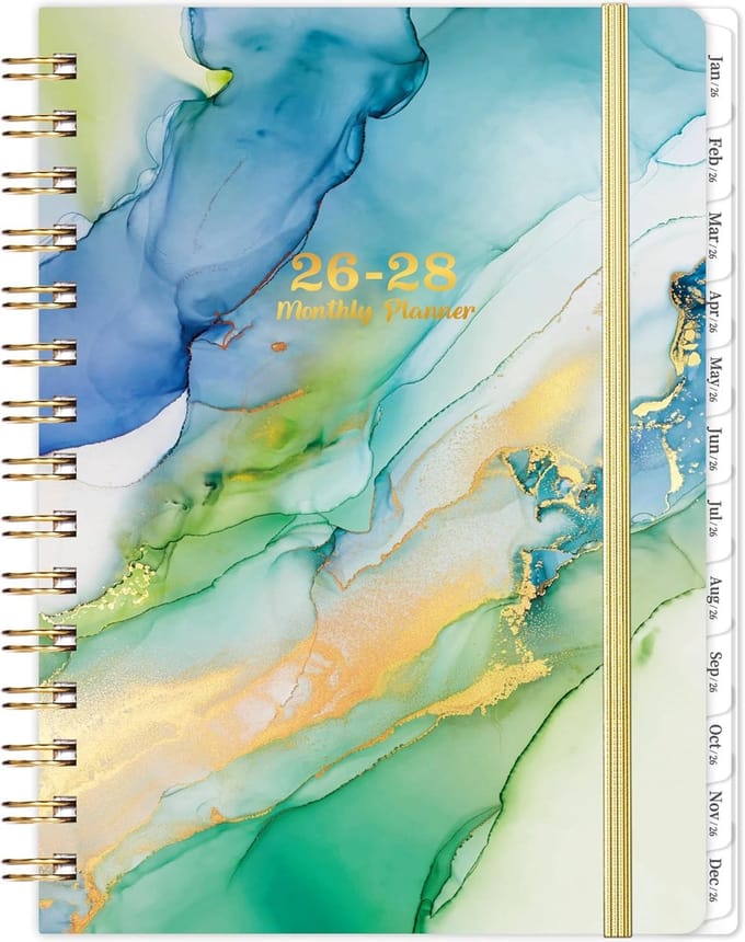 Grote Maandplanner 2026-2028 - 3-jarige Jaarkalender met Handige Maandtabbladen