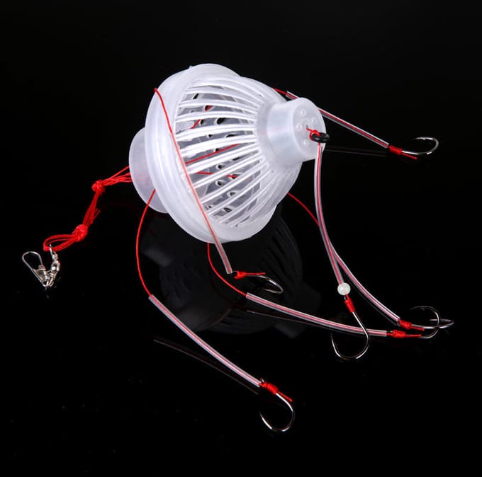 Vistuig Sea Monster met zes sterke vishaken white