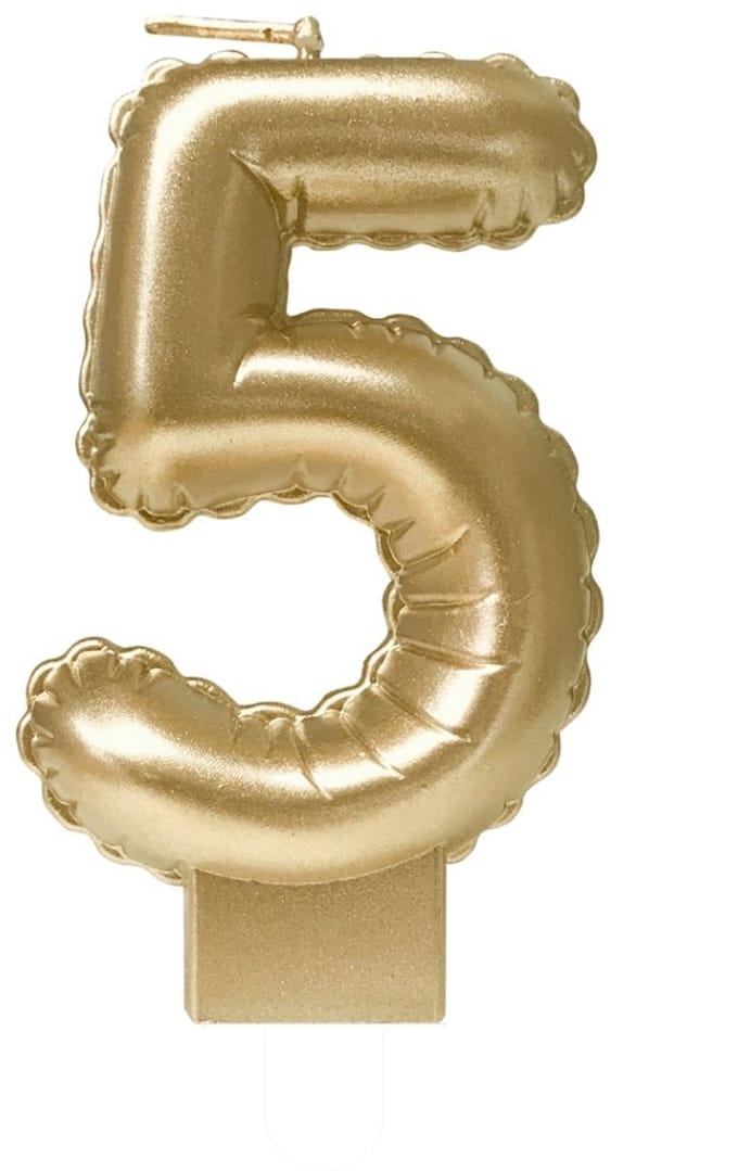 Foil balloon candle gold 5 | 4 stuks