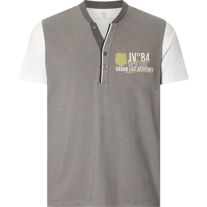 Jan Vanderstorm herren T-Shirt - 52/54 - grijs - Plus Size