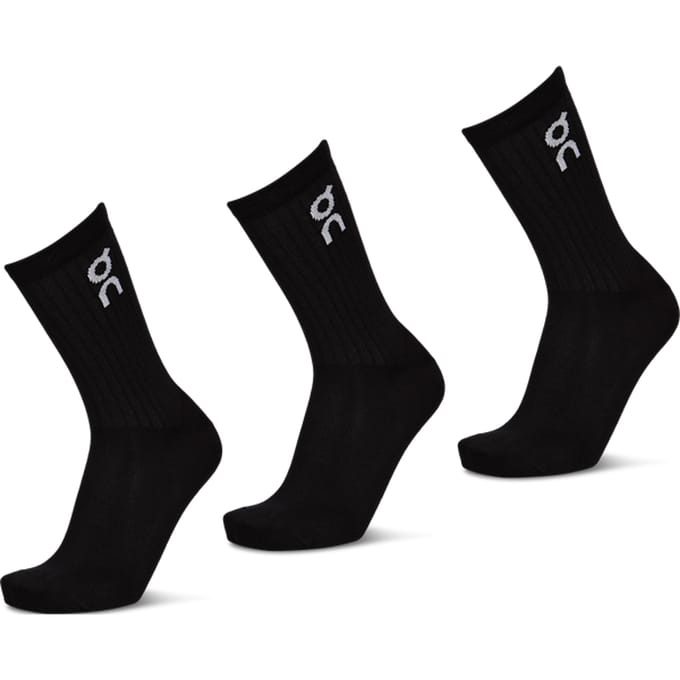 On Logo Sock Crew Sokken Unisex - Zwart - Maat 43 - 46 - Katoen