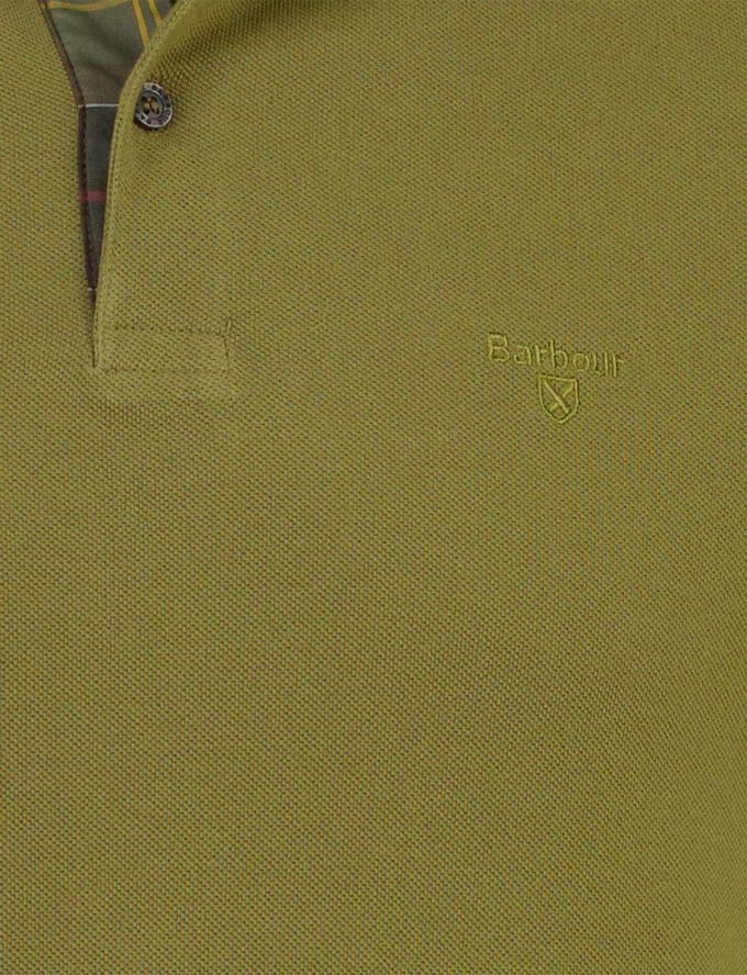 Groen poloshirt Barbour tailored fit korte mouw