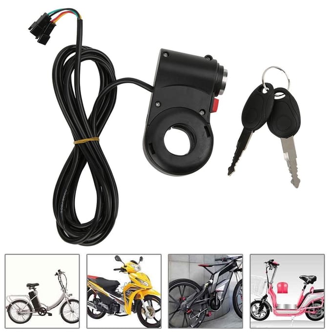 3 stuks Stuurschakelaar Vooruit-Achteruit Knop met Vergrendeling Accessoire voor Elektrische Fiets black